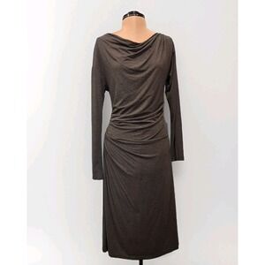 M.M. Lafleur Womens Dress Size L Gray Annabel Ruched Stretch Jersey Knit Dress